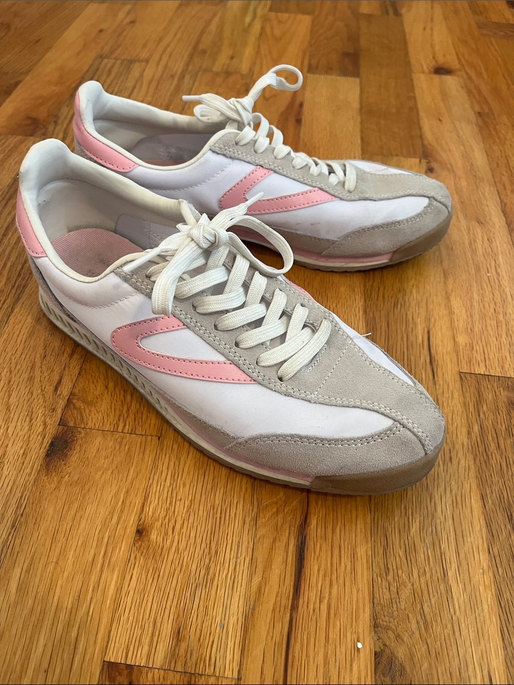 Tretorn Draper James White Sneakers with Pink Accents